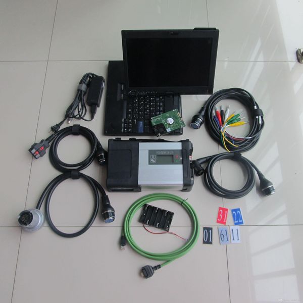 

mb star sd c5 diagnosis tool with hdd 360gb latest version softare installed in x200t touch screen lapscanner 12v 24v windows 11 system