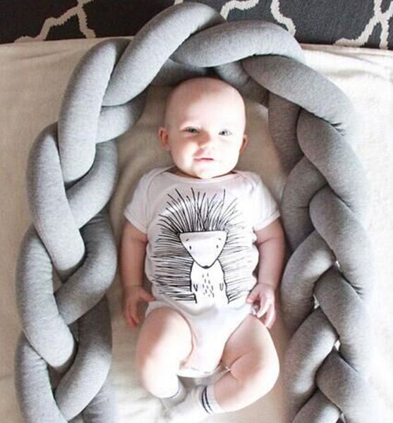 

weaving strip knotted ball pillow baby bed bumper decorative cushions nordic style handmade children room kids stuffed toys