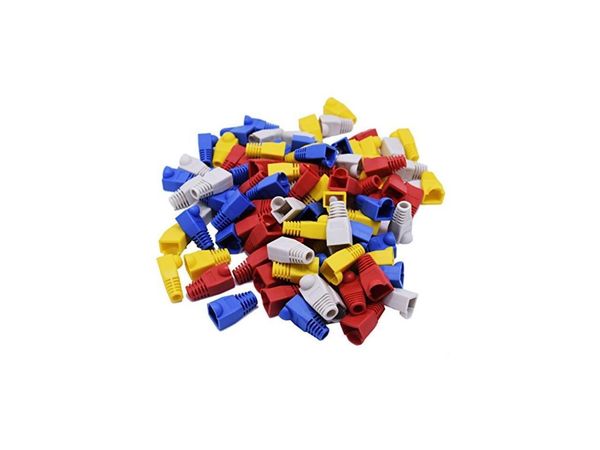 100 Pcs Mixed Color CAT5E CAT6 RJ45 Ethernet Network Cable Strain Relief Boots