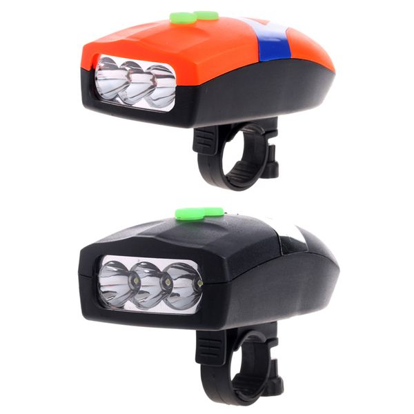 

bike lights 3led bicycle white front head light electronic bell horn hooter siren headlight cycling led lantern