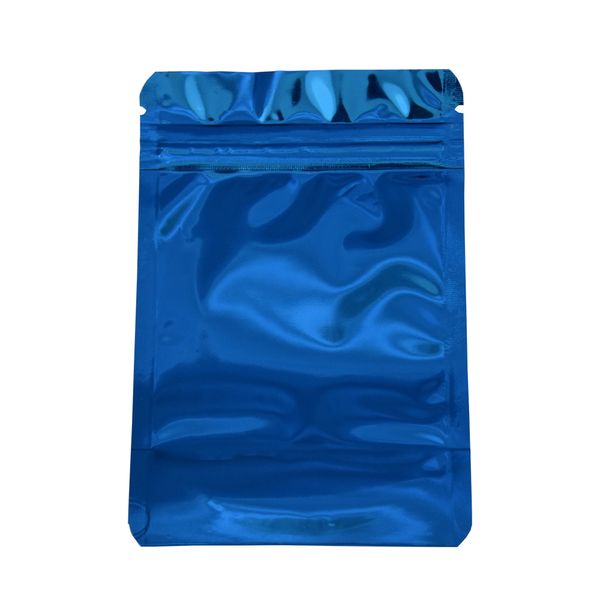 

200pcs/lot 8.5x13cm aluminum foil zipper ziplock stand up food vacuum pouch blue mylar foil bag scented tea cereal package bags