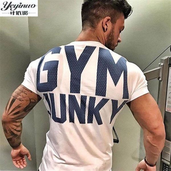 

Casual Brand Mens T Shirt Summer Crossfit Fitness Shirts For Men Fashion Bodybuilding Short Sleeve Clothing Cotton Tees &Tops
