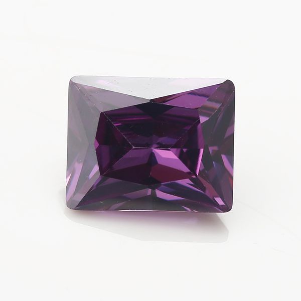 

2x3~13x18mm 5a grade amethyst color rectangle shape cubic zirconia stone princess cut loose cz stone synthetic gems, Black