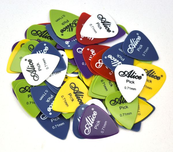 

100pcs medium 0.71mm alice glossy nylon guitar picks plectrums for acoustic guitar e