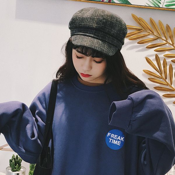 

2018 factory sells directly fashion women wool newsboy hat women outdoor england warm beret hats men winter hat caps wholesale, Blue;gray