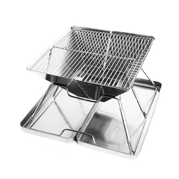 

mini stainless steel barbecue grill cooking stove charcoal oven folding portable for picnics outdoor camping