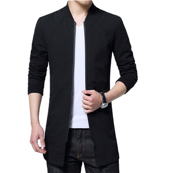 

2017 new spring and autumn style overcoat business casual coat men's slim collar men windbreaker jacket size l-4xl, Tan;black