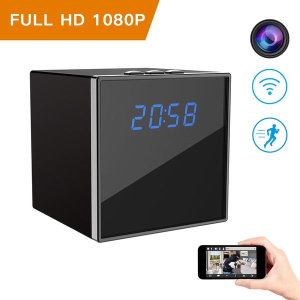 

wireless clock nanny dv camera hd 1080p home security mini camcorder with wifi remote view motion detection alarm loop recording