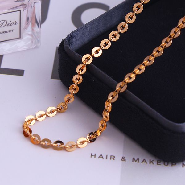 

fansheng new design 4mm slim women men rose gold color hip hop style necklace chains 60cm factory jewelry, Silver