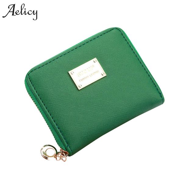 

aelicy candy color leather small wallet women's purse women's purse thin zipper wallet women coin mini card, Red;black
