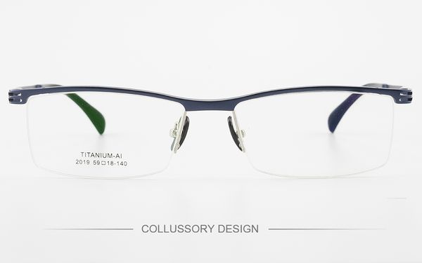 

alloy optical prescription eyeglasses frame eyewear 2019-1 half rim spring legs men women eye glasses frame, Silver