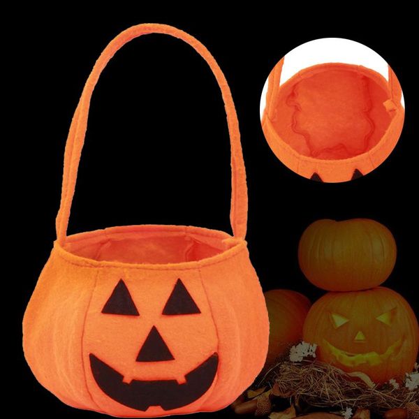 

halloween supplies kids pumpkin candy tote bag fabric pail props decoration festive party supplies gift bag