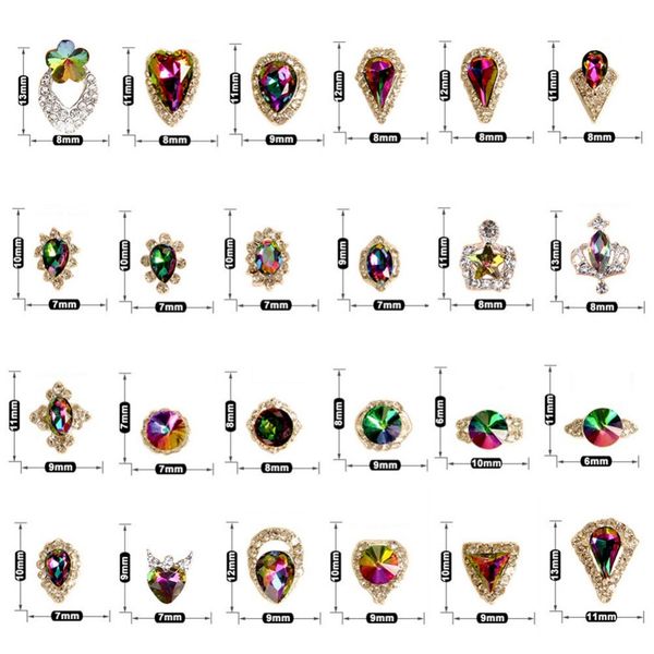 

1pcs crystal ab rhinestones for nails flame retro designs water drop 3d nail art decorations nail charms diamond set #276306, Silver;gold