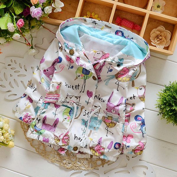 

2018 spring ang autumn baby girl children's clothing cartoon coat cute fashion kids, Blue;gray