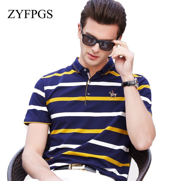 

zyfpgs 2018 mens shirts stripe color stitching slim fit men's short sleeve workplace wear street casual fashion z0613, White;black