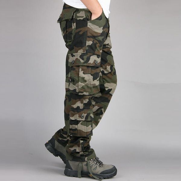 

military camouflage pants urban casual fashion cargo pants overalls 42 joggers streetwear 40 men camo tactical trousers hip hop torud, Black