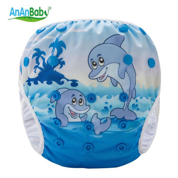 

ananbaby  waterproof adjustable swim diaper pool pant swim diapers baby reusable washable swimsuit cover training ha043k