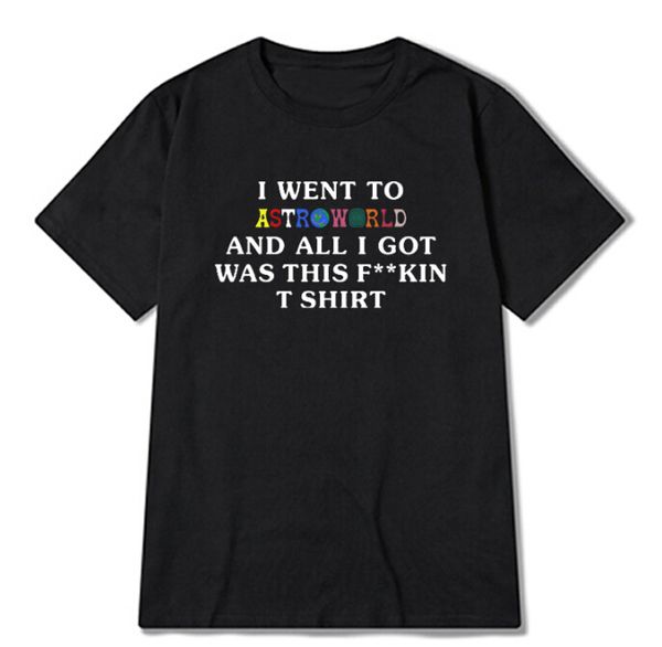 

astroworld rapper travis scott male luxury brand design t-shirt high street letter print tees tops men women fashion streetwear tshirt, White;black