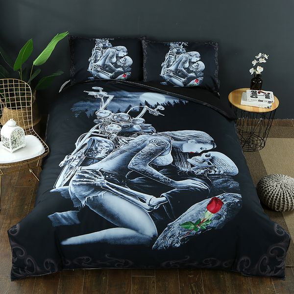 3d Ride Die Bedding Set Halley Motorcycle Duvet Cover Pillowcase