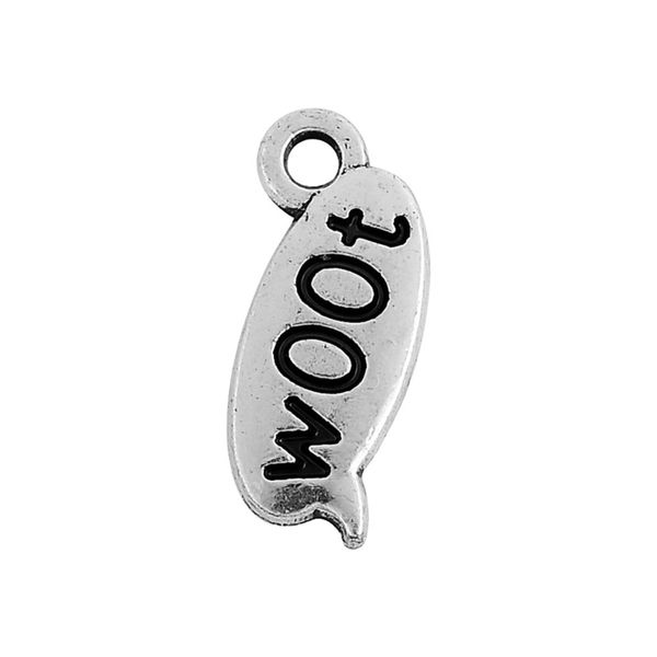 

2021 engraved woot on dialog box charm other customized jewelry, Bronze;silver