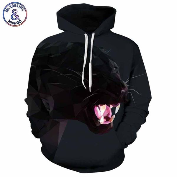 

mr.1991inc 2018 new black beast printing 3d sweatshirts men/women's hoodie sweatshirt casual hooded pullovers men hoodies m307