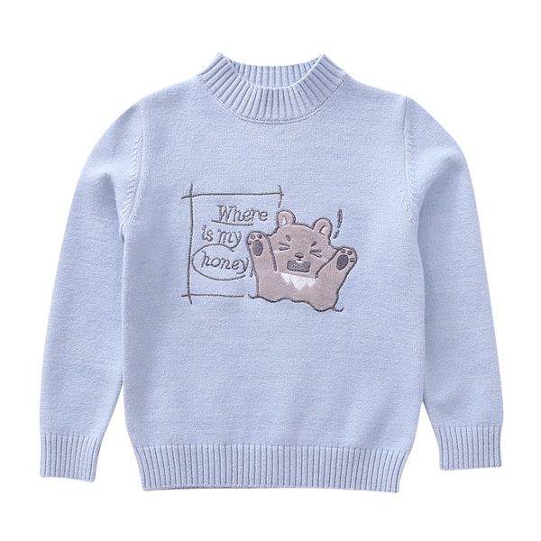 

girl's sweaters cotton cartoon knitwear for girl clothing children warm bottoming 3 5 7 9 11 12 years autumn winter sweater, Blue