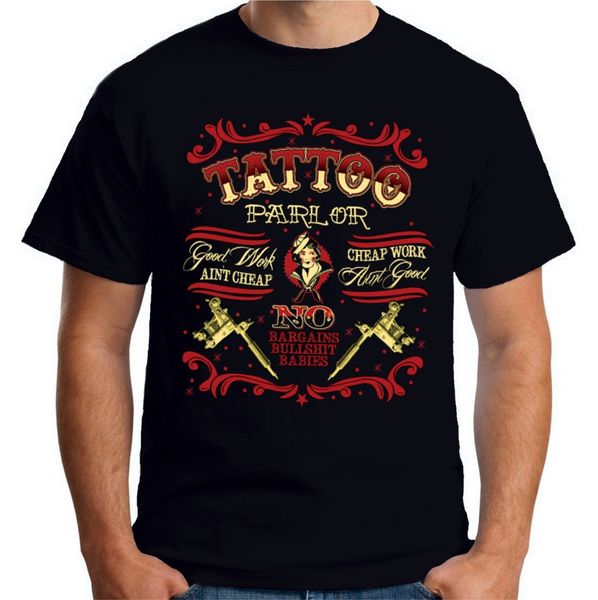 Velocitee Ladies Long Sleeve T-Shirt Tattoo Parlour Tattooist Rockabilly W17718