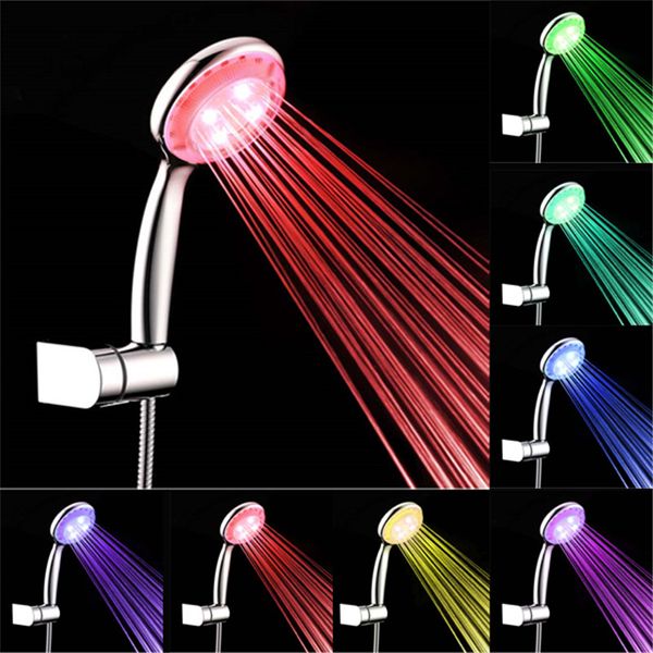 

4 led shower head faucet light 7 colors change bathtub glow shower light water flow head