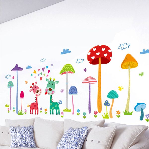 

new arrival removable wall stickers cute cartoon giraffes diy wallpaper art decals mural for room kindergarten decoration
