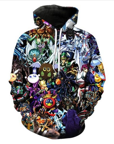 

fashion hoodies funny style casual plus harajuku womens/mens yu-gi-oh crewneck 3d lms044 size print saugb, Black