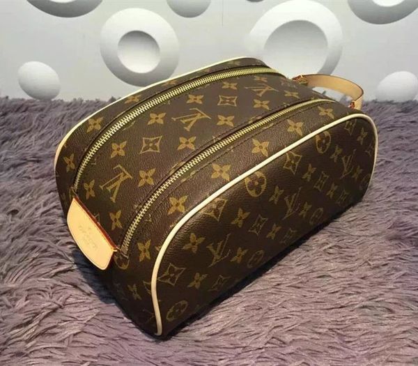 

Hot fashion ladies travel double zipper cosmetic bag girl function makeup box beauty cosmetics storage bag free shipping