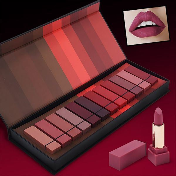 

matte lipstick velvet lasting moisturizing cosmetics lipstick red lips makeup lip gloss lip kit beauty 12 pcs/set
