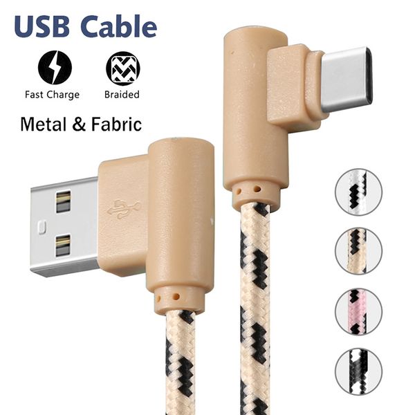 

usb c to type c cable 90 degree double elbow charger sync data cord nylon braided android micro usb charging adapter for samsung huawei lg