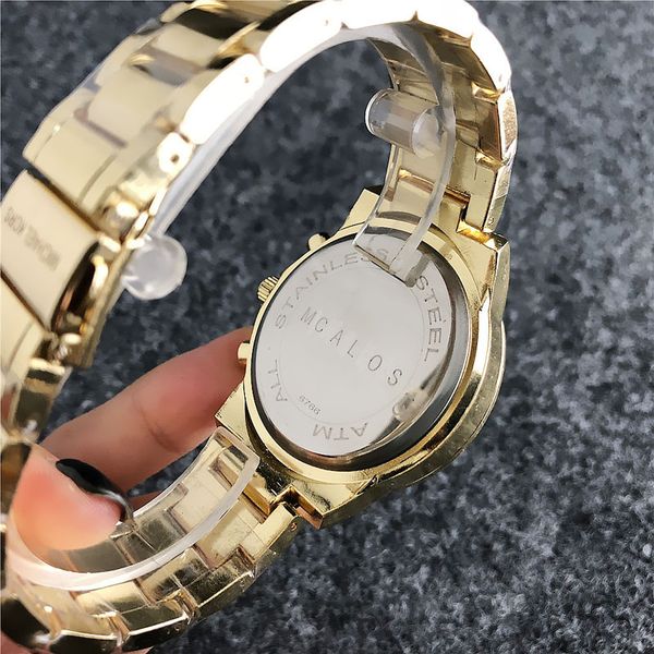 

metal m watch design brand m48 girl style dials steel fashion band quartz wrist women's 4 vjxfd, Slivery;brown