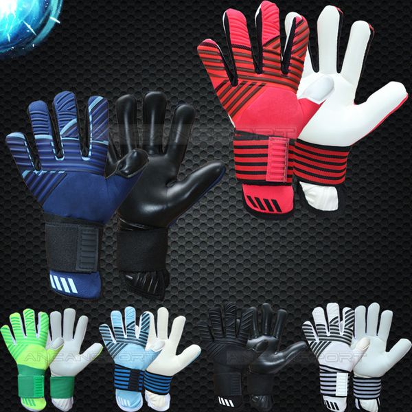 

new model adults latex fabric professional soccer football goalkeeper gloves without fingersave, Black