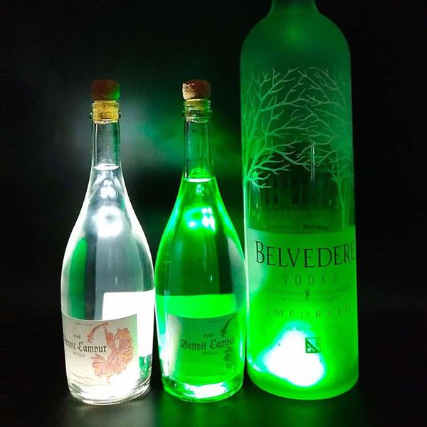 

bottle led light stickers led wine bottle glorifier mini light led coaster cup mat party bar club glass vase xmas decoration