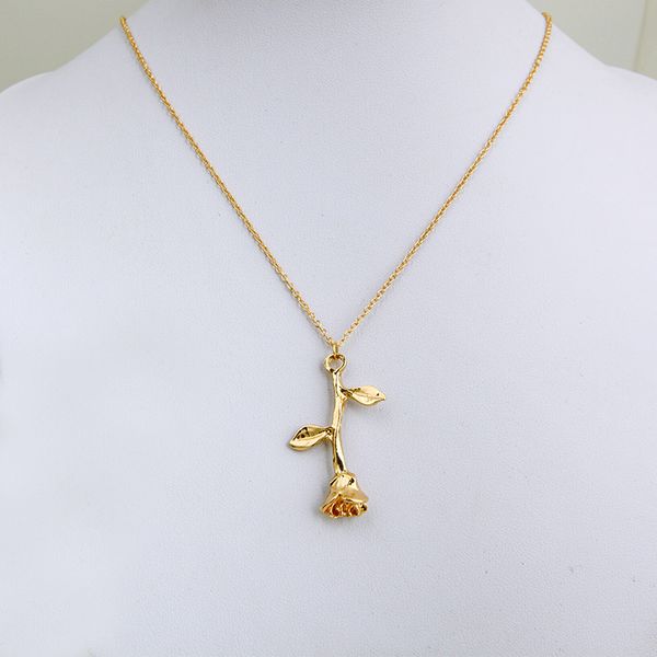 

Привлечь Bijoux Femme Collier Розовое Золото Роза Цветок Заявление Ожерелье Женщины Макси