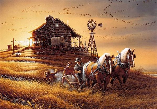 

diamond embroidery cartoon farm harvest horse diy diamond painting cross stitch kit resin full round diamond mosaic home decoration yx4201