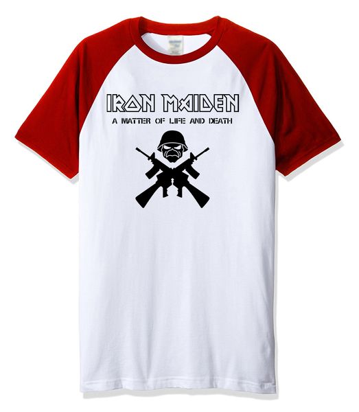 

Мужские футболки 2018 весна лето Harajuku топ футболка Iron Maiden вопрос жизни и смерти рок хип-хоп реглан футболка мужчины