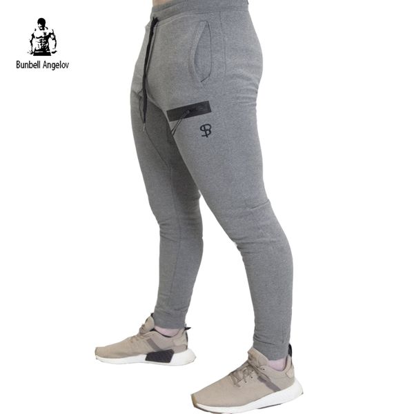 

mens gyms pants bodyboulding cotton clothing street trousers fitness men jogger sweatpants casual sweat pants 2018 new, Black