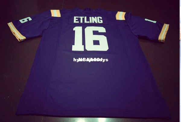 

men #16 danny etling white purple lsu tigers alumni college jersey or custom any name or number jersey, Black;red