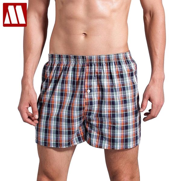 

bulk price cotton short boxers, men's plaid underwear, homewear men underpants plus large big size shorts comfortable multicolor, Black;white