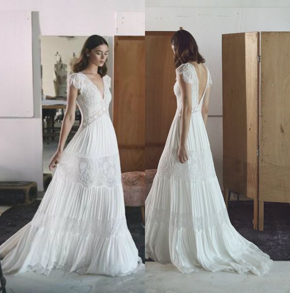 

лихи ход русалка boho свадебные платья 2019 v шеи спинки кружева пляжные свадебные платья abiti da sposa свадебное платье на заказ, White