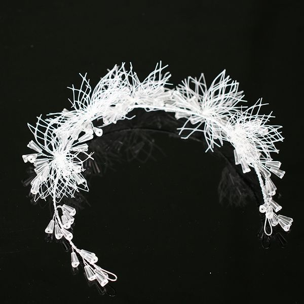 

new 2018 bridal floral crystal hair hoop earrings set, Golden;white