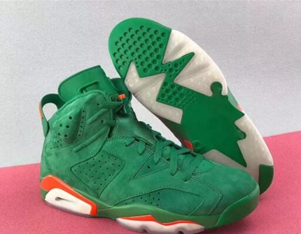 

6 S Gatorade зеленый замша баскетбольная обувь кроссовки мужчины женщины дети зеленый