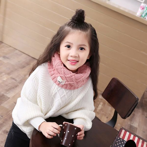 

winter spring autumn cotton baby scarf children girls boys kintted wool o-scarves chidren outing protect kint solid color, Red;brown