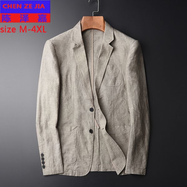 

new spring autumn blended cotton linen suit men youth jacket handsome coat casual blazer high qulaity plus size m-2xl3xl4xl, White;black