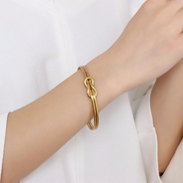 

women cuff open bracelet bangle simple twist wire bangle silver/gold/black bracelet diameter 65mm women fashion jewelry