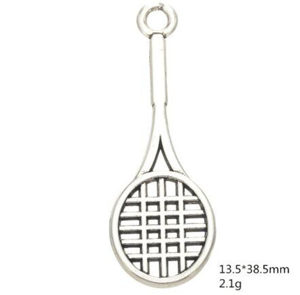 

badminton racket sports gift charm other customized jewelry, Bronze;silver