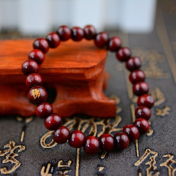 

2x/lot stretchy wood bracelets red wood beads beads wristband jewelry, Black